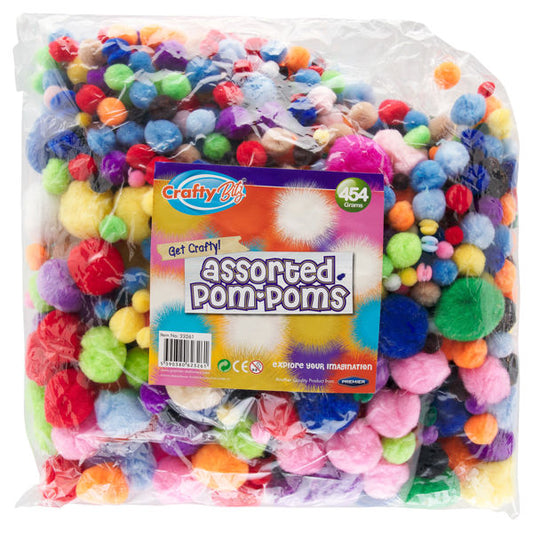 Crafty Bitz 454g Bag Asst Pom Poms