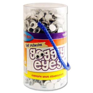 Tub 1000 Self Adhesive Goggly Eyes - 12mm