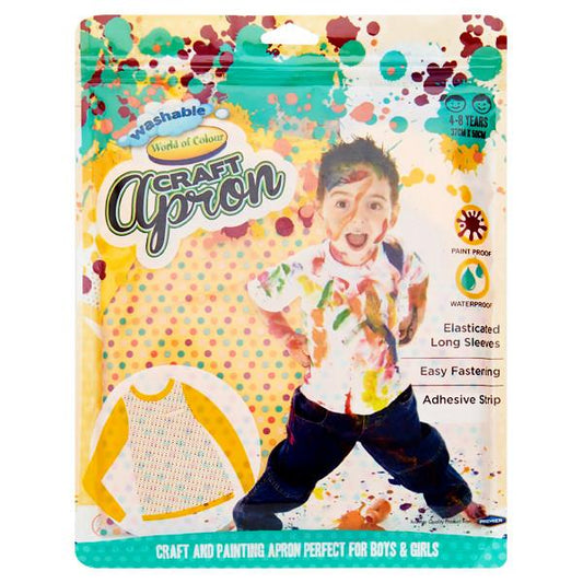 World of Colour 37X50cm Craft Apron 4-8 Years
