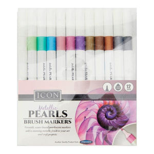 Icon Brush Markers - Metallic Pearl (12 Pack)
