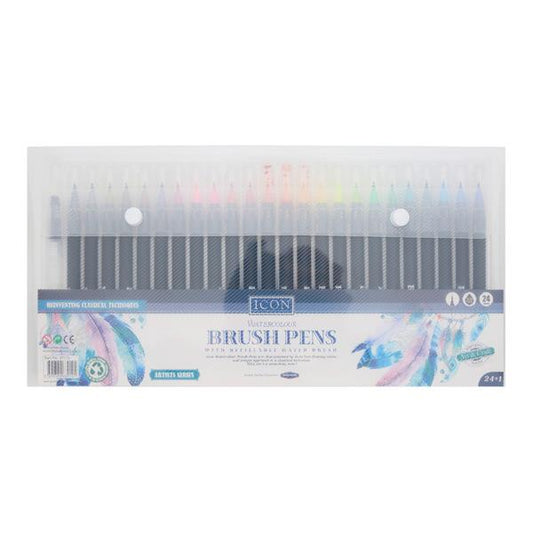 Icon Watercolour Brush Pens Set (24+1 Pack)

