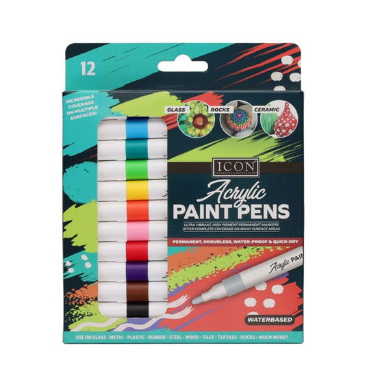 Icon Pkt 12 Acrylic Paint Pens