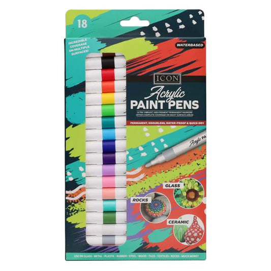 Icon Pack of 18 Acrylic Paint Pens