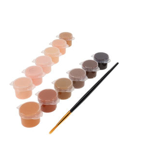 12X5ml Acrylic Paint Skin Tones And Paint Brush