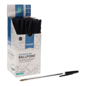 Concept Box 50 Ballpoint Pens - Black