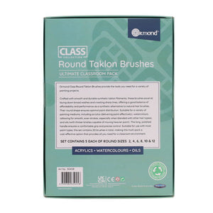 Ormond Class Collection Round Taklon Brushes (Pack of 30)