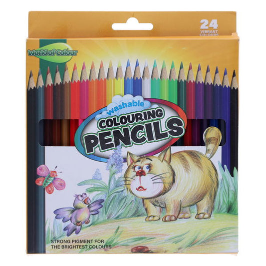 World of Colour Full Size Colouring Pencils (24 Pack)