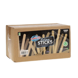 Box 1000 Lollipop Sticks - Natural