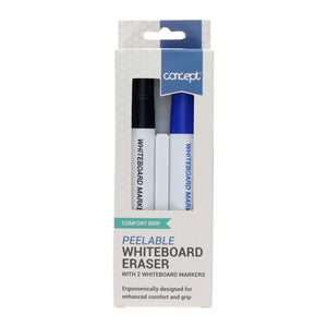 Concept Peelable Whiteboard Eraser and 2 Markers