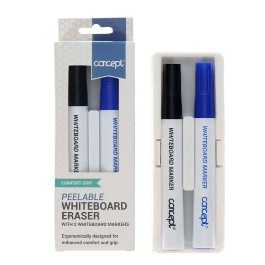 Concept Peelable Whiteboard Eraser and 2 Markers
