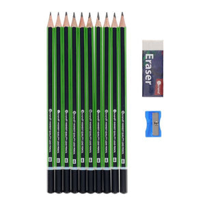 12 Piece Pencils Eraser & Sharpener Set