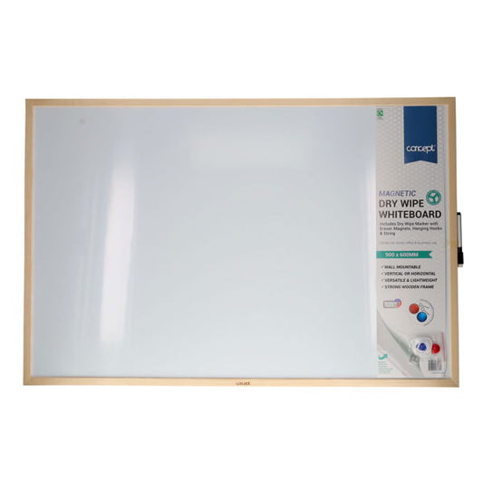 Concept Magnetic Dry Wipe Whiteboard - 90x60cm

