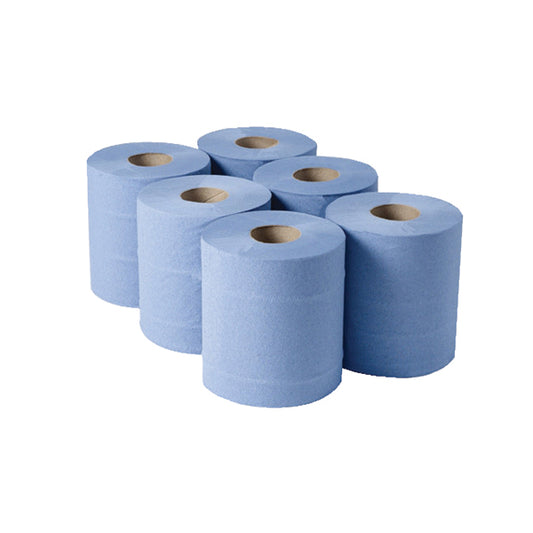 1-Ply Blue Centrefeed Rolls 300mx175mm (Pack of 6) 852660
