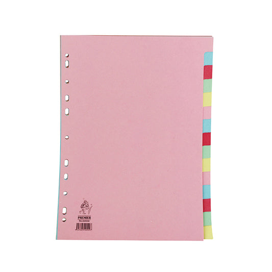 A4 Manilla Divider 15-Part Pink with Assorted Tabs WX01516