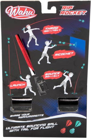 Wahu Rip Rocket packaging with illustrations of ball launch and ricochet.