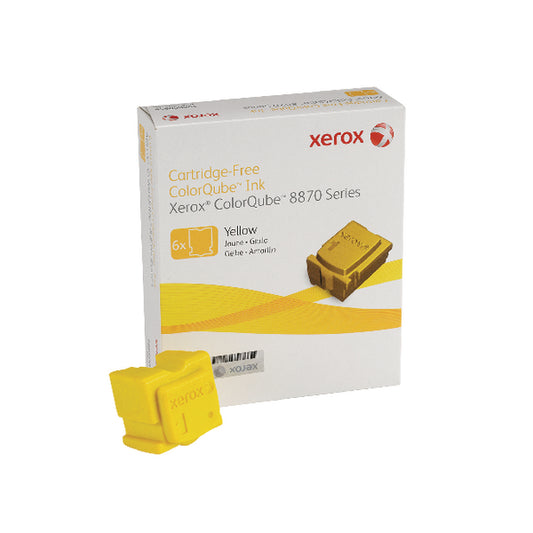 Xerox ColorQube 8870 Yellow Ink Stick 17K (Pack of 6) 108R00956