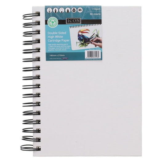 Icon Spiral Sketch Pad - A5 (80 Sheets)