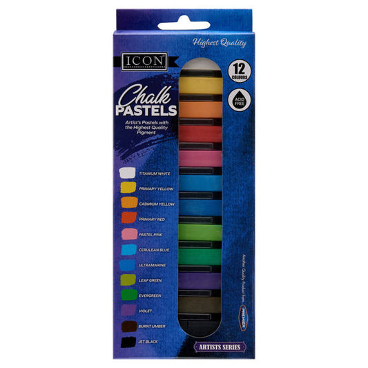 12 Chalk Pastels - Coloured