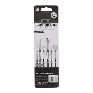 Icon Card Paint Brushes - Assorted Size (6 pack)