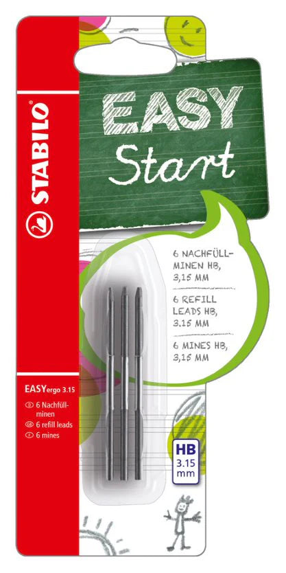 STABILO EASYergo Rollerpen 3.15 Refill Lead - 6 Pack