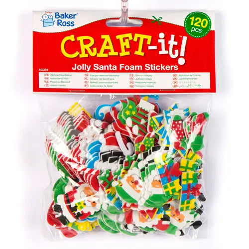 Jolly Santa Foam Stickers (Pack of 120)