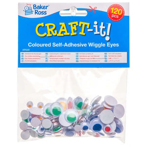 Coloured Self-Adhesive Wiggle Eyes (Pack of 120)