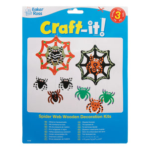 Spider Web Wooden Decoration Kits (Pack of 3)