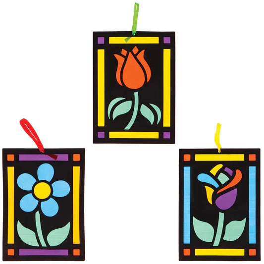 Flower Stained Glass Decoration Kits (Pack of 6)