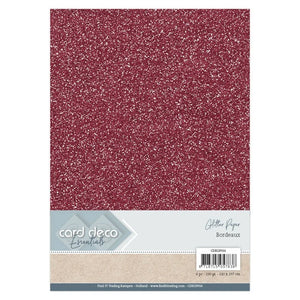 Card Deco Essentials Glitter Paper Bordeaux (6 Pack)
