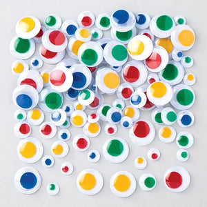 Coloured Self-Adhesive Wiggle Eyes (Pack of 120)