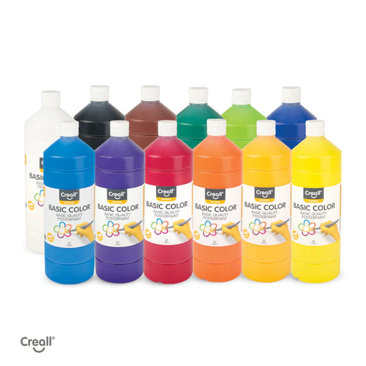 Creall Basic Colour Poster Paint - Assorted Colours (12 x 1000ml)