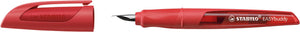 Stabilo Ergonomic EASYbuddy A Nib Fountain Pen - Coral/Red (Blue Ink Cartridge)