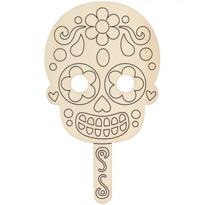 Day of the Dead Wooden Masks (Pack of 4)