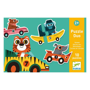 Djeco Racing Cars Puzzle - 10 Jigsaws with 2 Pieces
