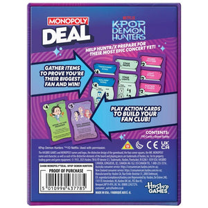Monopoly Deal Game - K-Pop Demon Hunters