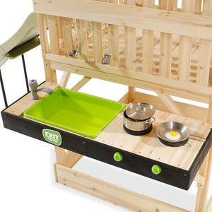EXIT Panorama 550 Wooden Playhouse With Slide & Mud Kitchen