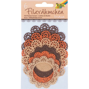 Felt Frames Colour Tone Mix - Brown (6 Pack)