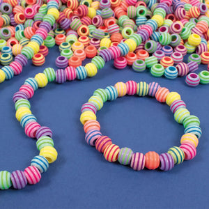 Playbox Beads & String - Striped Pastel (180 Pieces)