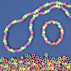 Playbox Beads & String - Striped Pastel (180 Pieces)