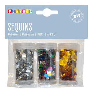 Playbox Sequins - Hearts (3x12g)