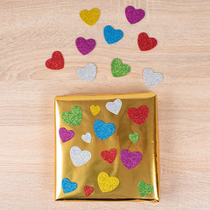 Playbox Foam Self-adhesive Hearts Glitter (60 Pieces)