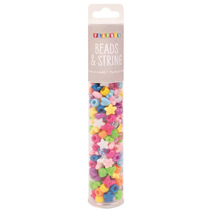 Playbox Beads & String - Colourful Mix (200 Pieces)