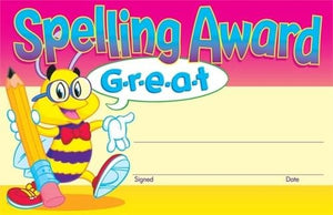 Awards Certificate - Spelling Award (30 Pack)