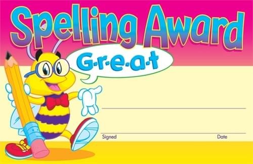 Awards Certificate - Spelling Award (30 Pack)