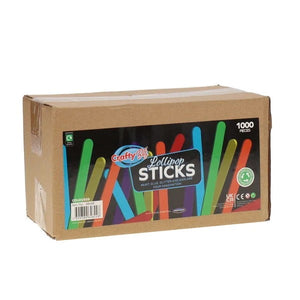Lollipop Sticks - Assorted Colours (Box of 1000)
