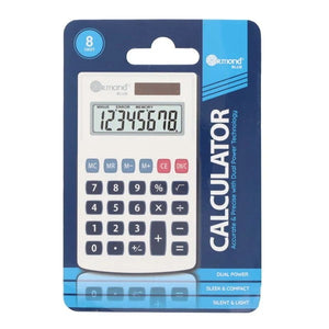 Ormond Blue 8 Digit Calculator - White