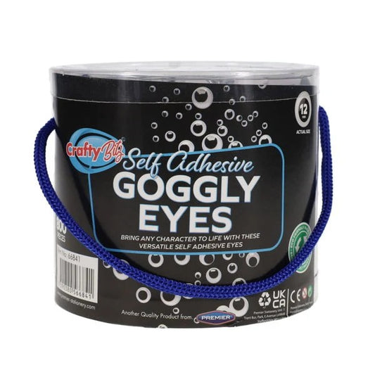 Crafty Bitz Self Adhesive Goggly Eyes 12mm (Tub of 800)