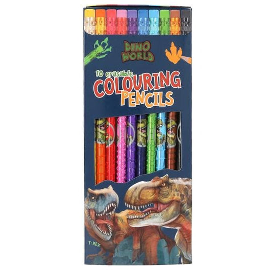 Dino World Erasable Colouring Pencils (10 Pack)