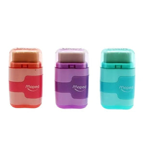 Maped Twin Hole Sharpener/Eraser - Pastel (Assortment)