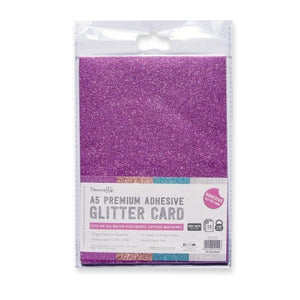Dovecraft A5 Premium Adhesive Glitter Card - Pastel Colours (12 Sheets)